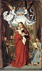 Gerard David Wall Art - Virgin and Child with Four Angels